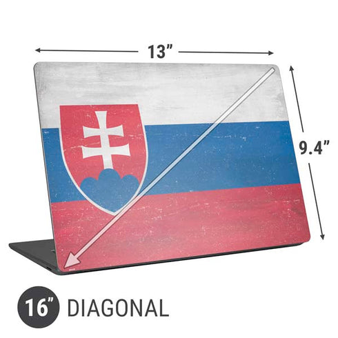 Slovakia Flag Distressed Universal Laptop 16in (13 x 9.4in) Skin